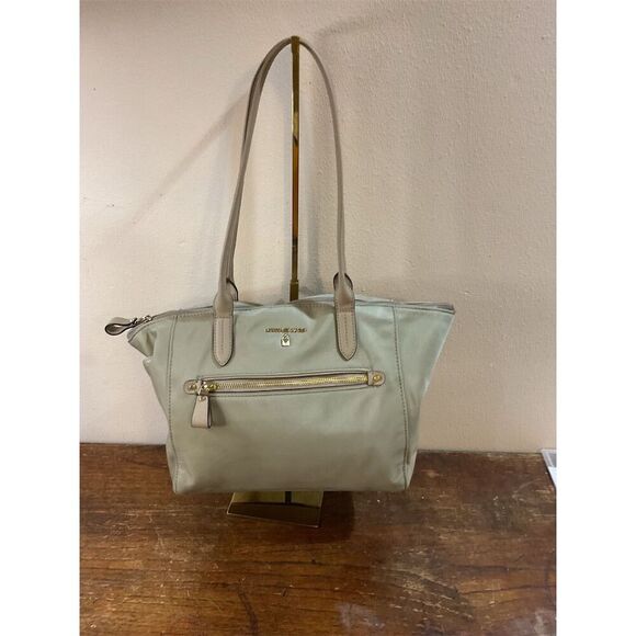 Michael Kors Women's Cream Nylon Tote Handbag with Gold-Tone Hardware​ - Picture 1 of 10
